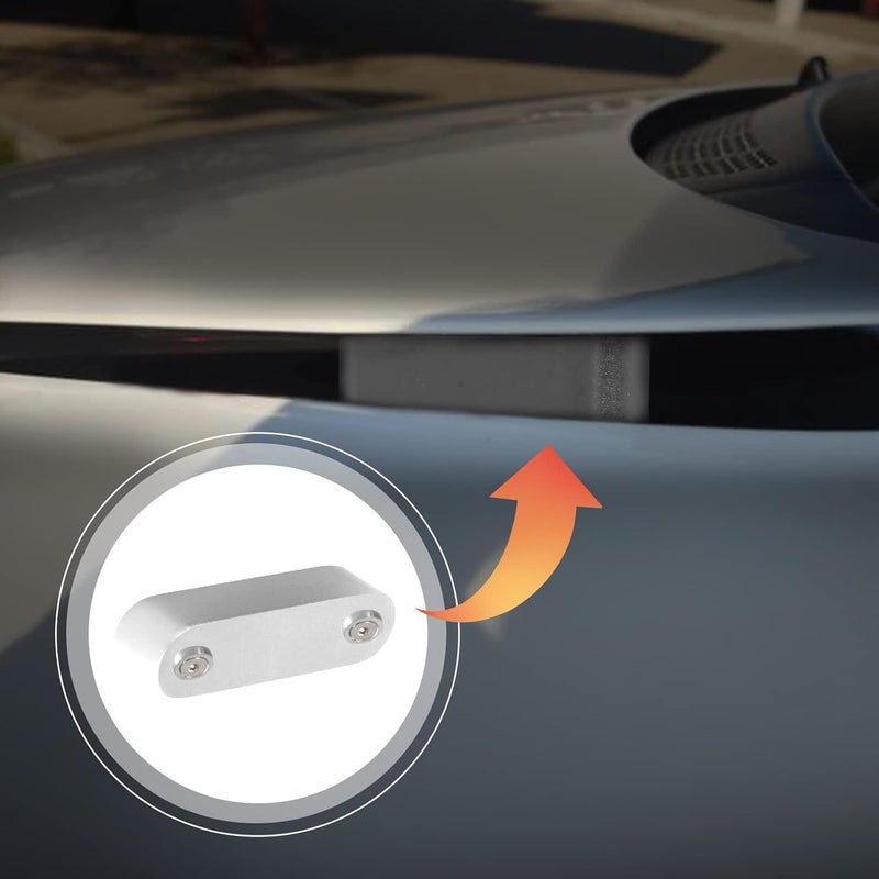 YESHMA Front Hood Vent Space Riser Spacer Modification Kit, Hood Riser Compatible with Honda Civic Acura Integra, Aluminum Alloy Car Hood Vent Spacer Riser for CRX Del Sol (Silver) - Image 3